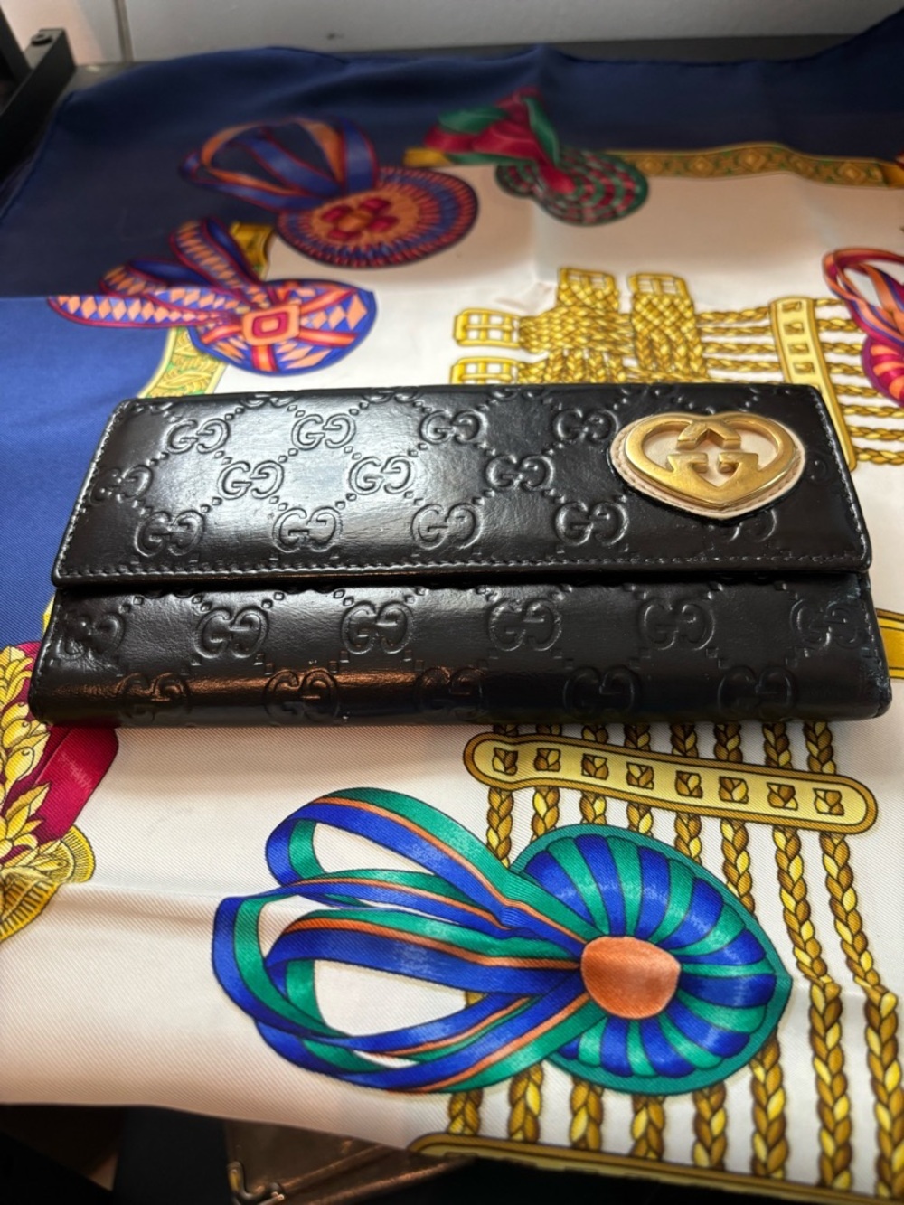 Authentic Gucci "Lovely" Heart Guccissima Continental Wallet 2in1 WOC Conversion - Picture 3 of 14